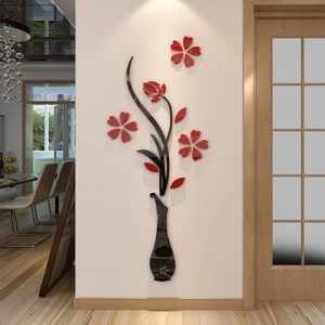 Hermione Baby 3D Vase Wall Murals for Living Room Bedroom Sofa Backdrop Tv Wall Background, Originality Stickers Gift, DIY Wall Decal Wall Decor Wall Decorations (Red, 59 X 23 inches)