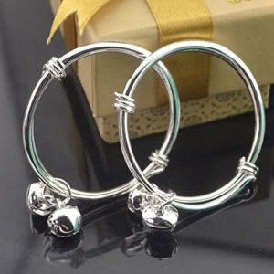 Fashion Silver baby bracelet kids anklet bangle 10pcs/lot Wholesale LS