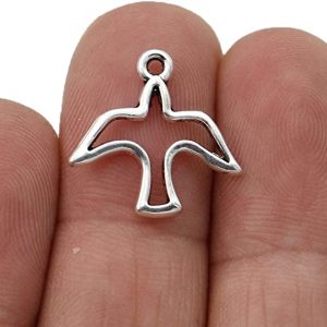 DIY054042 Handmade Charms 20Pcs Antique Silver Plated Peace Dove Charms Pendants for Jewelry Making Bracelet DIY Accessories 18mm