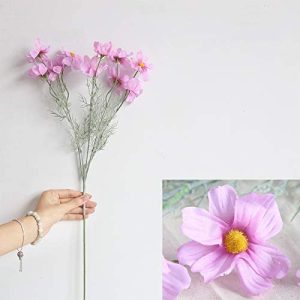 Artificial and Dried Flower 10 Head Cosmos Flower DIY Living Room Floor Display Fake Flower Wedding Scene Decoration Christmas- ( Color: Pink )