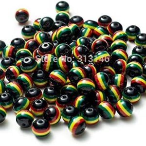 100pc Black Round DIY Loose Spacer Acrylic Rasta Bead for Handmade Beading Bracelet Necklace Jewelry Making Accessories 6/8/10mm – ( Item Diameter: 8mm (100pcs) )