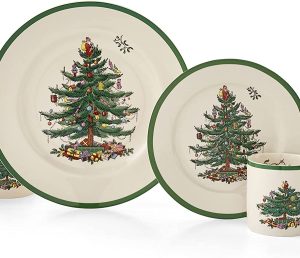 Spode Christmas Tree 12-Piece Dinnerware Set, Service for 4