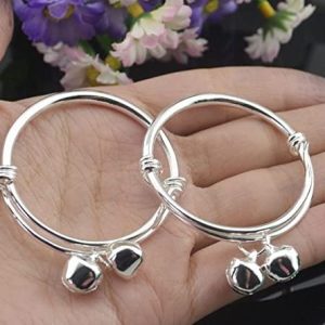 Fashion Silver baby bracelet kids anklet bangle 10pcs/lot Wholesale LS