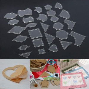 SKEMIX New Set of 54 Acrylic Ruler Quilt Patchwork Template Quilting Sewing DIY Tool Craft