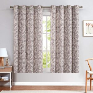 Curtains for Bedroom Living Room Vintage Linen Textured 2 Panels 54 inch PURPLE