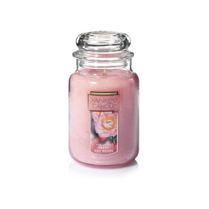 Yankee Candle Fresh Cut Roses Scented, Classic 22oz Large Jar Single Wick Candle, Over 110 Hours of Burn Time