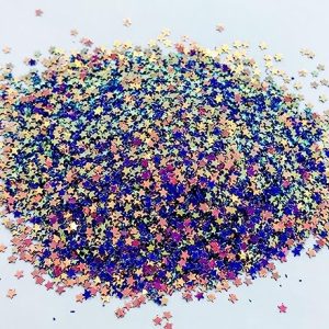 1/2 oz Deep Purple Golden Iridescent Star Holographic Confetti, Colorful Star Confetti Chunky Poly Glitter for Glitter Epoxy Tumblers, Fun Party Confetti, Holographic Confetti