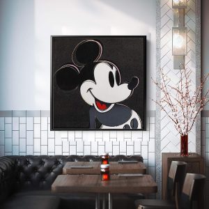Andy Warhol- Mickey Mouse Black – Pop Art – Canvas Art Wall Art Home Decor (16in x 16in Gallery Wrapped)