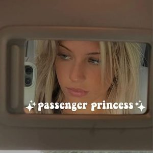 Ribbons Passenger Princess Car Mirror Decal, Car Mirror Sticker, Rear View Mirror Sticker, Car Decal Sticker (White)
