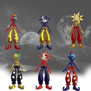 6PCS – FNAF Sundrop and Moondrop Action FNAF Security Breach Cute Cartoon Anime Clown Action Figure Doll Home Decoration Video Game Fans Gift