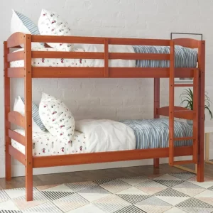 Better Homes & Gardens Leighton Kids Wood Twin-Over-Twin Bunk Bed, Cherry