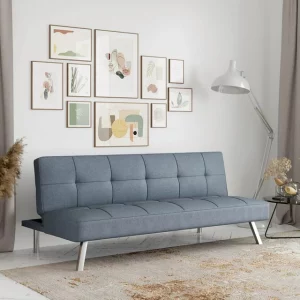 Serta Chelsea Modern Full Futon Light Gray Fabric