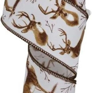 Deer Hunting Wired Ribbon by The Roll 2.5″ x 10 Yards