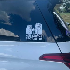 Bluey Decal Sticker Parking Spot – Vinyl Decal Sticker for Car Windows, Laptops, Water Bottles.. (Sky Blue)