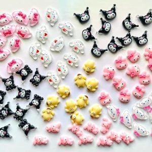 10 PCs Pompompurin Kuromi My Melody Sunrio Hello Kitty Nail Charms (Kuromi)