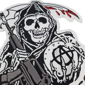 Patches 2015 Original Son Of Jacket Back Embroidered Anarchy Patch Motorcycle Biker Club Patch 35CM Full Back SOA Patches Brand mc1931