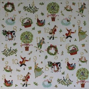 4 Decoupage Lunch Napkins/Twelve Days of Christmas
