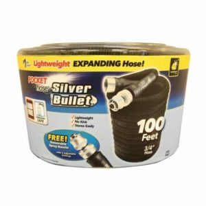 Pocket Hose Silver Bullet 100 Feet Lightweight Expanding Water House Lead