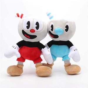 2pcs 25cm Cuphead Mugman Plush Toy Mecup and Brocup Soft Stuffed Doll Kids Detazhi