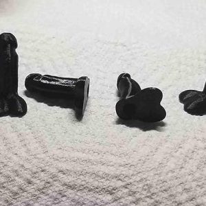 4 Penis Valve Stem Cap – Black – Perfect Prank/Gag Gift – Funny Valve Stem Cap