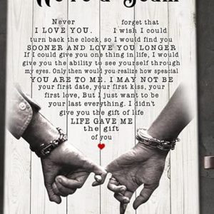 Personalized Name Poster Canvas For Wife- Couple Hand In Hand We’re A Team Canvas Poster Wall Art Canvas Décor