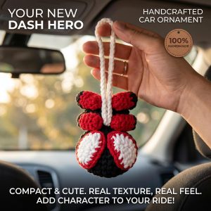 Handmade Crochet Spider Car Accessory – Cute Rearview Mirror Charm
