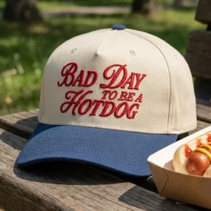 Funny “Bad Day to Be a Hotdog” Hat – 4th of July Trucker Cap, Vintage Americana BBQ Party Wear